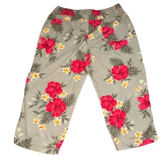 Havana Jack's Cafe Floral Capri Pants-Green-Size 12P-GUC - Picture 5 of 5